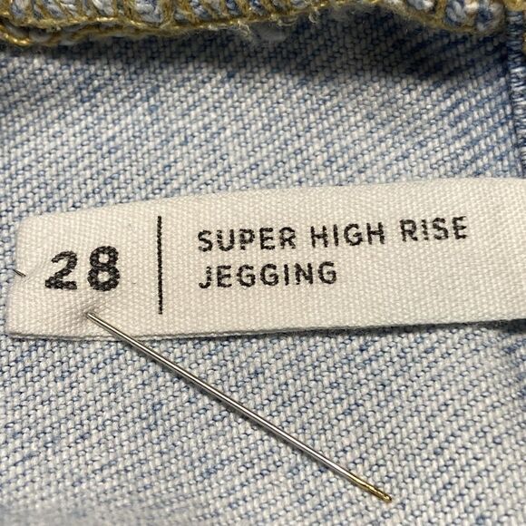 PACSUN NWOT Super Hi-Rise Jegging light wash raw hem jeans 28 - Picture 7 of 9